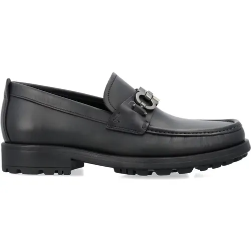 Leather Loafer with Gancini , male, Sizes: 6 1/2 UK, 6 UK, 7 UK, 4 1/2 UK, 5 1/2 UK, 4 UK - Salvatore Ferragamo - Modalova