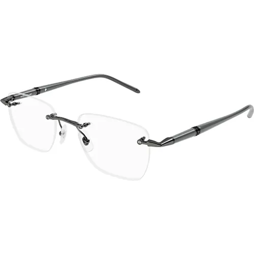 Graue Optische Brillen für Männer , Herren, Größe: 53 MM - Montblanc - Modalova