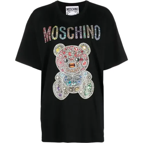 Casual Baumwoll T-shirt für Männer , Damen, Größe: M - Moschino - Modalova