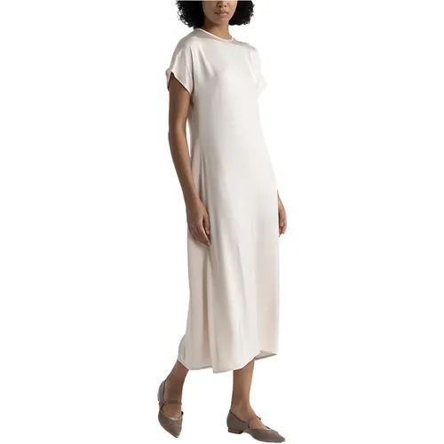 Langes Viskosesatin-Kleid , Damen, Größe: 2XS - PESERICO - Modalova