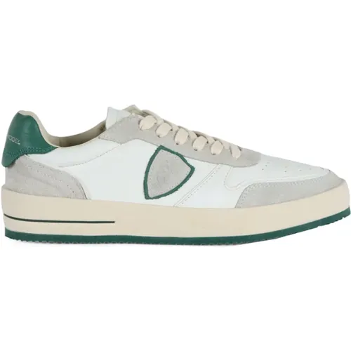 Leather Sneakers with Perforations , male, Sizes: 10 UK, 11 UK, 8 UK, 7 UK, 9 UK, 6 UK - Philippe Model - Modalova