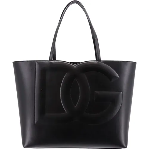Monogram Leather Shoulder Bag , female, Sizes: ONE SIZE - Dolce & Gabbana - Modalova