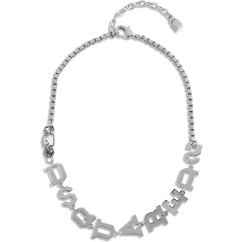 Einfache Logo Halskette mit Haken-und-Ösen Verschluss - Dsquared2 - Modalova