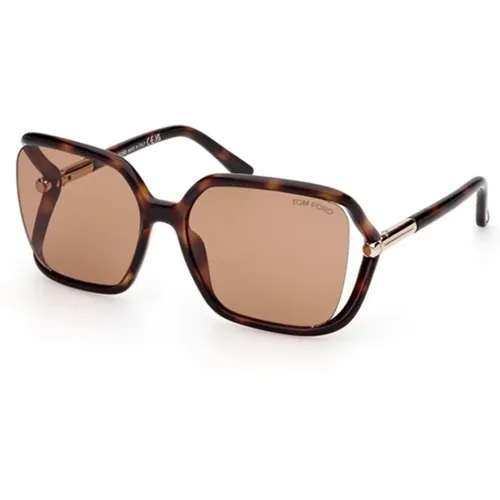 Dark Havana Sunglasses with Lenses , unisex, Sizes: 60 MM - Tom Ford - Modalova