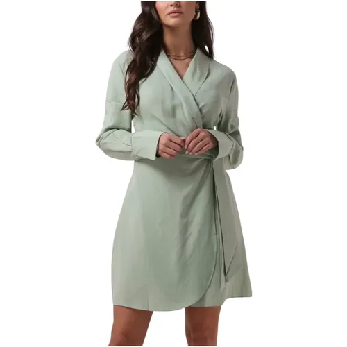 Mintgrünes Wrap Mini Kleid , Damen, Größe: S - Colourful Rebel - Modalova