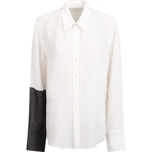 Silk Shirt Pointed Collar Button Closure , female, Sizes: M - Helmut Lang - Modalova