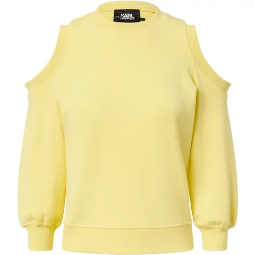 Modal-Mix Off-Shoulder Sweatshirt , Damen, Größe: S - Karl Lagerfeld - Modalova