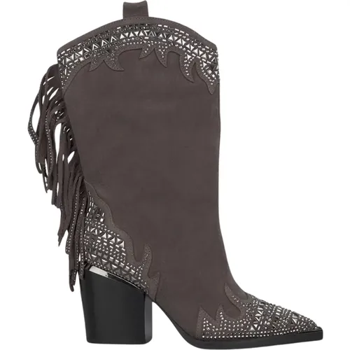 Fringed Blockabsatz Stiefel - Alma en Pena - Modalova