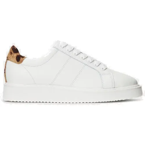 Weiße Angelina Sneakers mit Leopardenmuster , Damen, Größe: 39 EU - Polo Ralph Lauren - Modalova