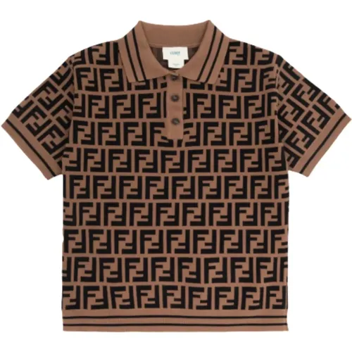 Braunes FF-Muster Polo Shirt Fendi - Fendi - Modalova