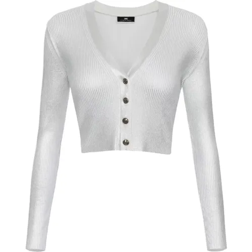Silver Sweaters Collection , female, Sizes: L - Elisabetta Franchi - Modalova
