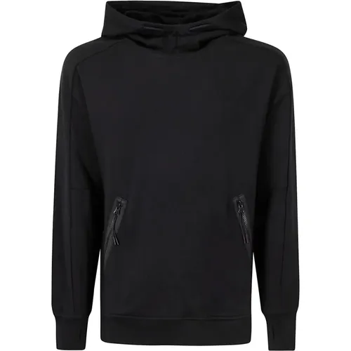 Kapuzen-Sweatshirt aus Baumwolle mit Reißverschlusstaschen , Herren, Größe: M - C.P. Company - Modalova