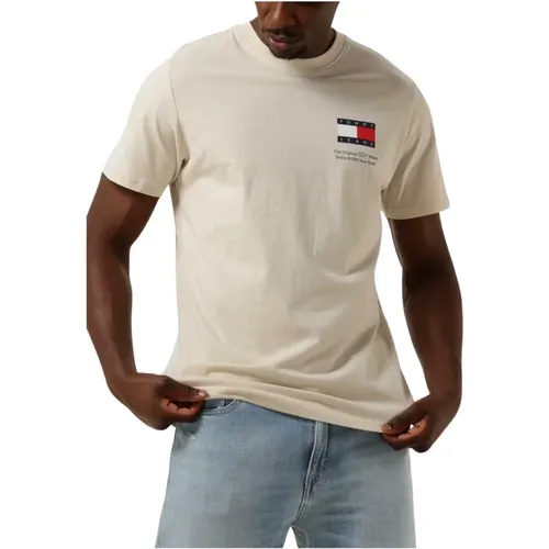 Herren Polo & T-Shirts Slim Essential Flag Tee , Herren, Größe: L - Tommy Jeans - Modalova