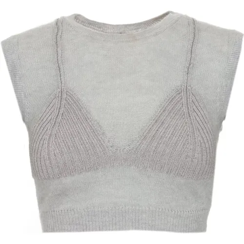 Cropped Mohair-Alpaca Top , Damen, Größe: M - Diesel - Modalova