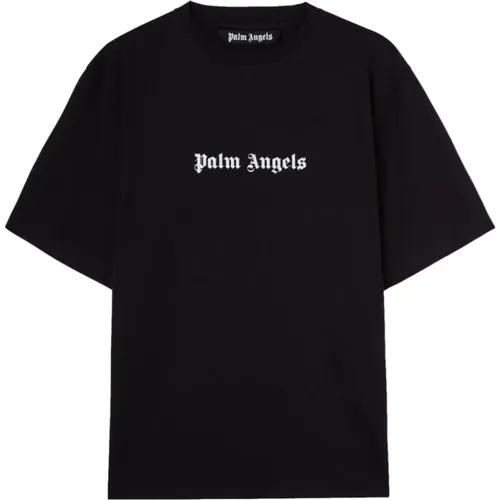 Logo Print Crew Neck T-shirts , male, Sizes: M, S, L, 2XL, XL - Palm Angels - Modalova