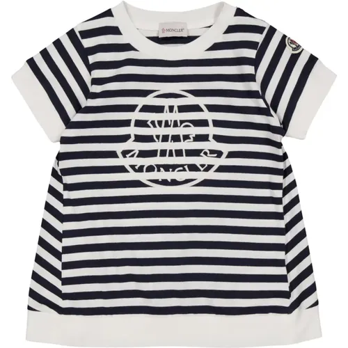 Gestreiftes Kinder T-Shirt Weiß/Blau - Moncler - Modalova