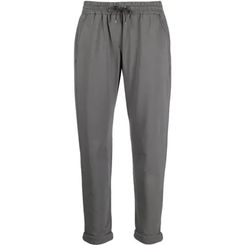 Charcoal Grey Cotton Jogging Pants , female, Sizes: L - BRUNELLO CUCINELLI - Modalova