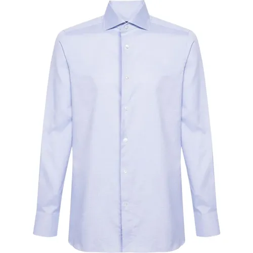 Micro-pattern dress shirt , male, Sizes: 2XL, L, M, XL, 5XL - Ermenegildo Zegna - Modalova