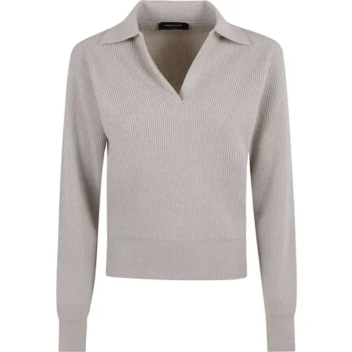 Greige V-Ausschnitt Pullover Aw24 - Fabiana Filippi - Modalova