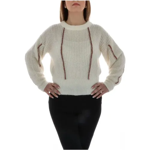 Weißer Strickpullover mit langen Ärmeln , Damen, Größe: M - pinko - Modalova