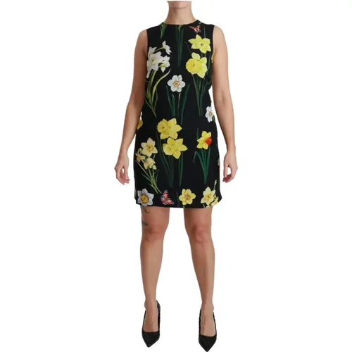 Blumiges Sheath Mini Kleid - Schwarz - Dolce & Gabbana - Modalova