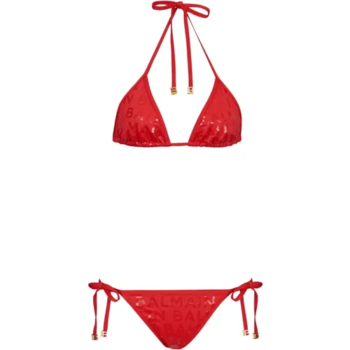 Bikini mit -Logo , Damen, Größe: 2XS - Balmain - Modalova