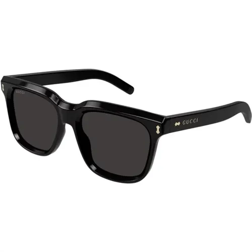 Stilvolle Schwarze Sonnenbrille mit Grauen Gläsern - Gucci - Modalova