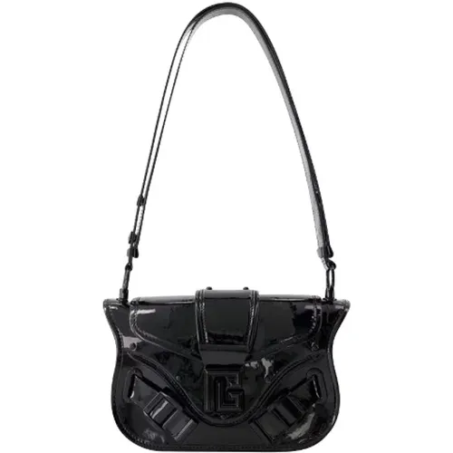 Leather Handbag with Magnetic Clasp , female, Sizes: ONE SIZE - Balmain - Modalova