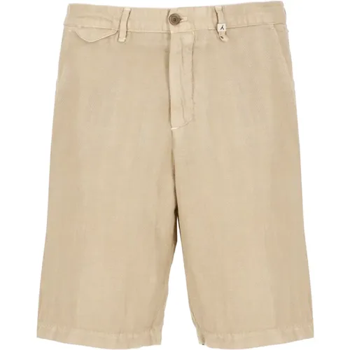 Brown Cotton Linen Bermuda Shorts , male, Sizes: L, M, XL - Myths - Modalova