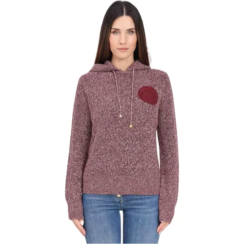 Bordeaux Kapuzenpullover , Damen, Größe: L - Elisabetta Franchi - Modalova