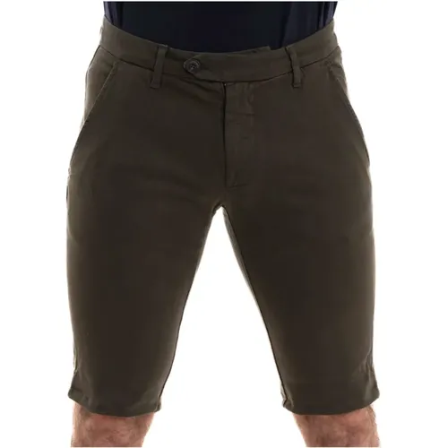 Bermuda Shorts in einfarbigem Stoff Slim Fit , Herren, Größe: W34 - Roy Roger's - Modalova