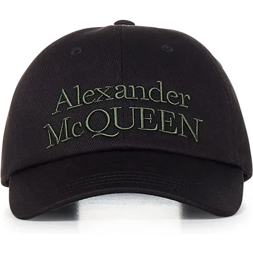 Military Green Embroidered Hat , male, Sizes: M, L - alexander mcqueen - Modalova