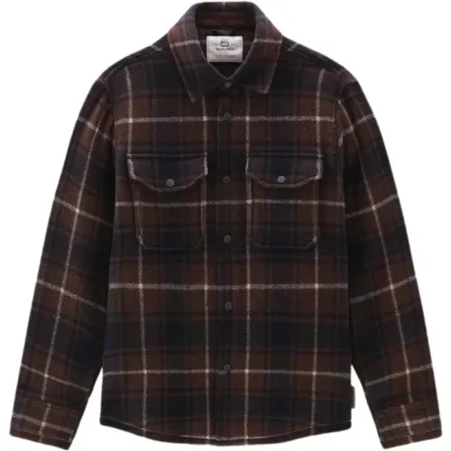 Checkered Shirt Jacket , male, Sizes: L - Woolrich - Modalova