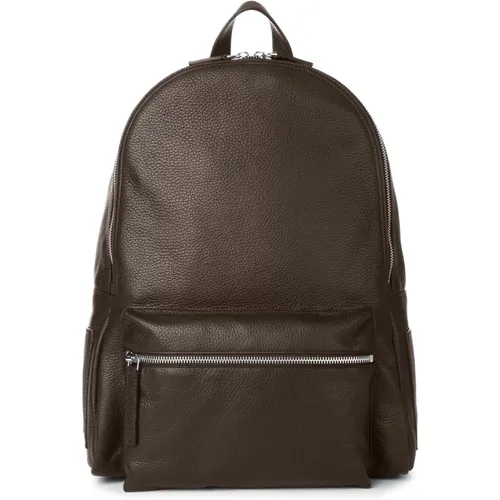 Brauner Leder Micron Rucksack - Orciani - Modalova