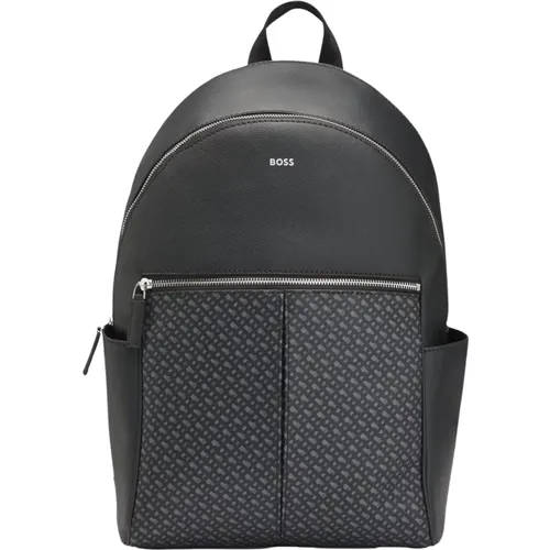 Modern Coated Fabric Backpack with Front Pocket , male, Sizes: ONE SIZE - Hugo Boss - Modalova