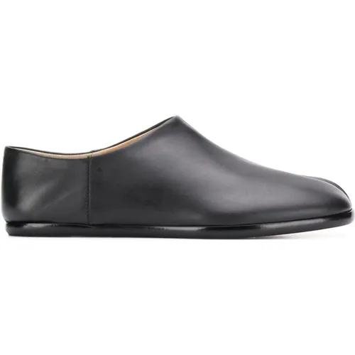 Schwarze Leder Slip-On Schuhe , Damen, Größe: 35 EU - Maison Margiela - Modalova