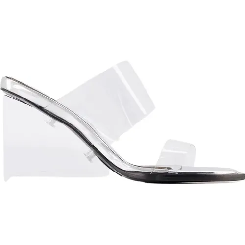 Clear Leather Heeled Mules , female, Sizes: 4 UK, 6 UK, 7 UK, 4 1/2 UK, 3 UK, 5 1/2 UK, 5 UK, 3 1/2 UK - alexander mcqueen - Modalova