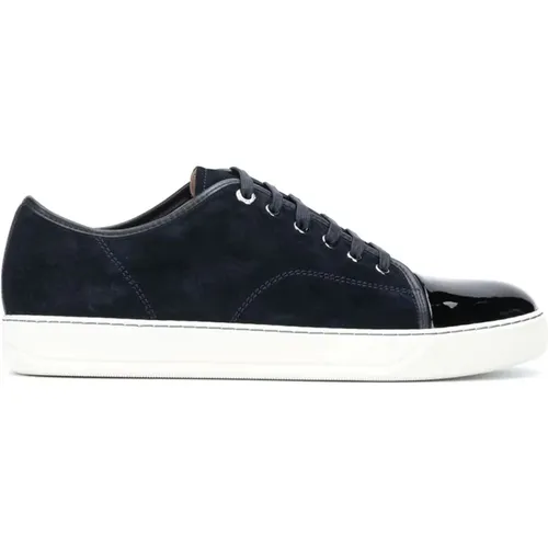 Low Top Sneaker with Suede and Patent Captoe , male, Sizes: 8 UK - Lanvin - Modalova