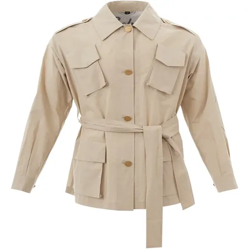 Cotton Saharan Belted Jacket , female, Sizes: M - Sealup - Modalova