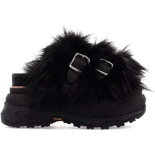 Faux Fur Strap Slides , female, Sizes: 5 UK, 3 UK - Sacai - Modalova