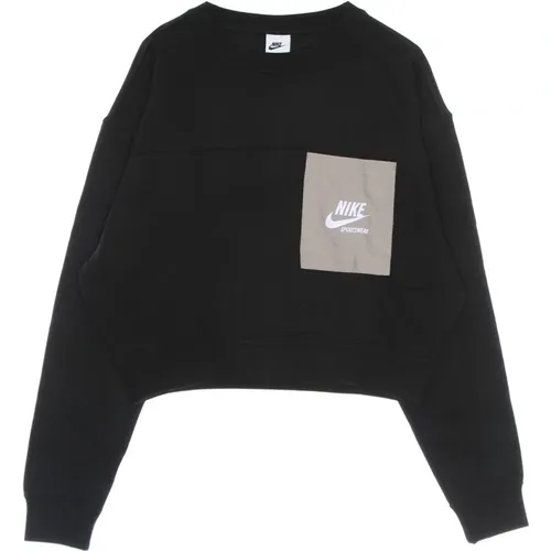 Schwarzer Fleece-Crewneck-Sweatshirt - Nike - Modalova