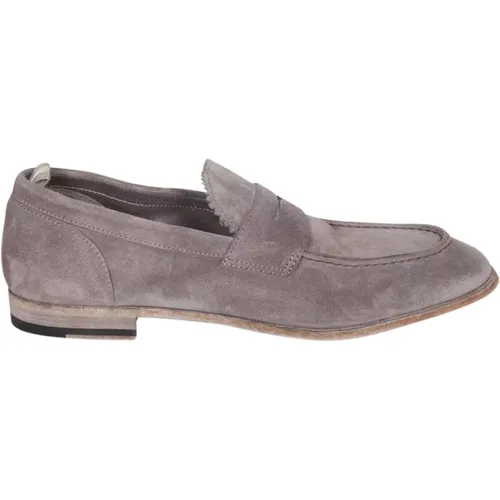 Grey Leather Loafer Slip-on Style , male, Sizes: 8 UK, 10 UK, 7 1/2 UK, 7 UK - Officine Creative - Modalova