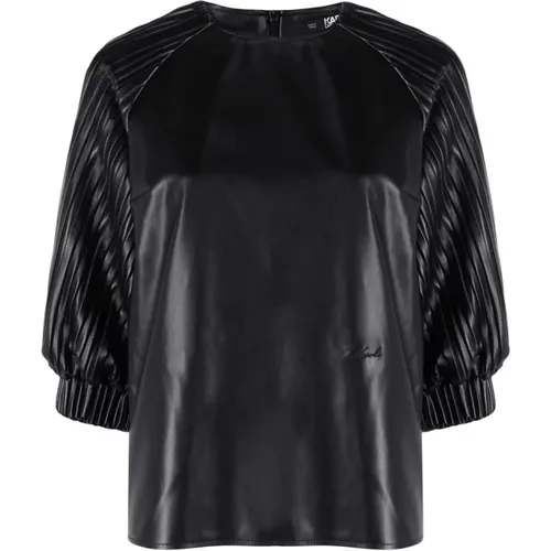 Casual Faux Leather Blouse , female, Sizes: XS, 2XS - Karl Lagerfeld - Modalova