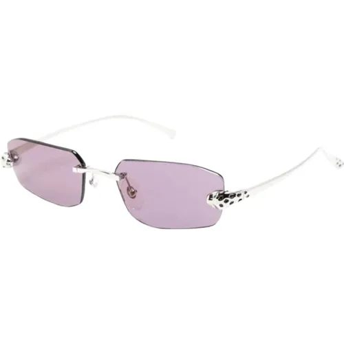 Silver Sunglasses with Original Accessories , unisex, Sizes: 56 MM - Cartier - Modalova