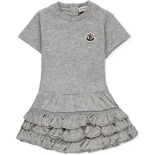 Graues Baby Baumwollkleid für Mädchen - Moncler - Modalova