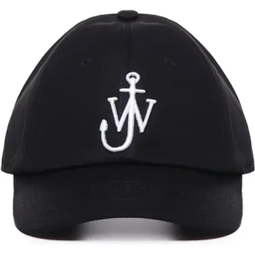 Schwarze Baumwoll-Baseballkappe mit Logo,Bestickte Baumwollhüte mit Logo - JW Anderson - Modalova
