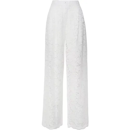 Lace Palazzo Trousers Made in Italy , female, Sizes: S - Dolce & Gabbana - Modalova