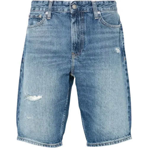 Blaue Jeansshorts , Herren, Größe: W29 - Calvin Klein Jeans - Modalova