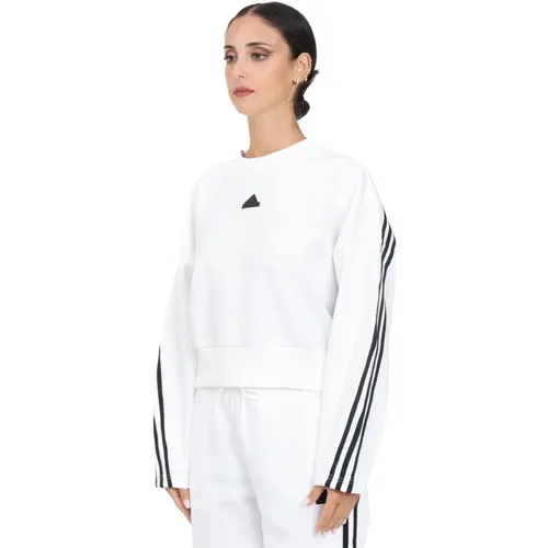 Future Icons 3-Stripes Weißer Pullover - Adidas - Modalova