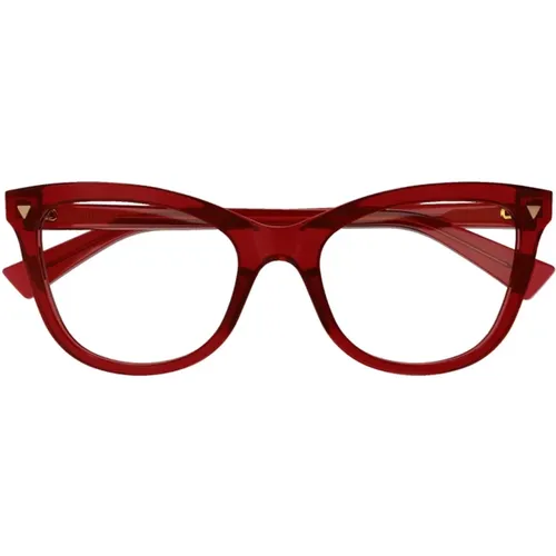 Damen Rote Transparente Cateye Brille - Bottega Veneta - Modalova